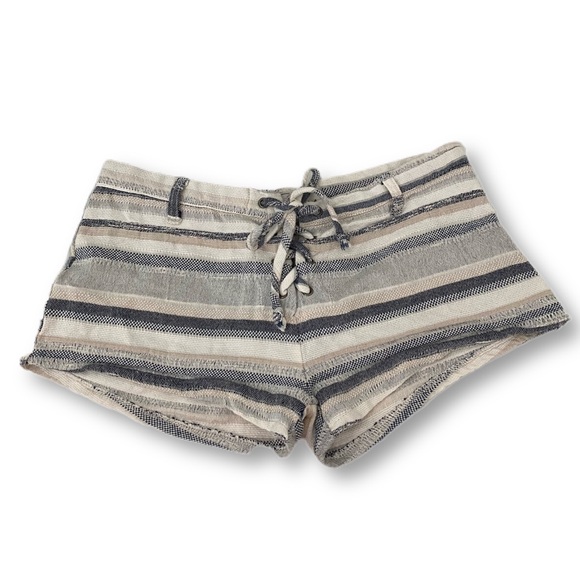 Free People Striped Tie Front Shorts - Picture 1 of 3